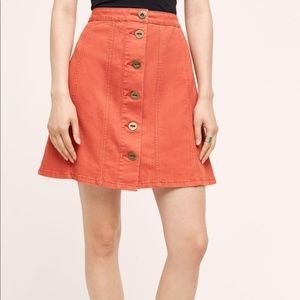 Anthropologie Pilcro Denim Chroma Tangerine Skirt